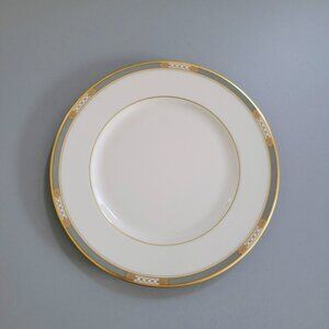 Lenox McKinley SALAD Plate Presidential Ivory Color Gray Band Heavy Gold Trim